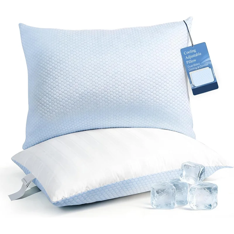 Luxury-Hotel-Quality-Cooling-Adjustable-Hypoallergenic-Bed-Pillow-with-100-Polyester-Fiber-Alternative-Filling