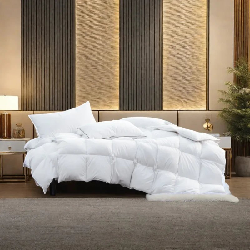 Luxury-Hotel-White-Comforter-Set-Solid-Color-Soft-Microfiber-Bedding-4-Piece-Set
