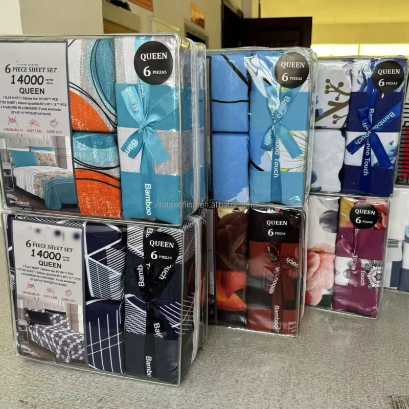 Luxury-King-Size-Bedding-Set-6-Pcs-Printed-Floral-Flat-Fitted-Sheet-Set-Super-Soft-American-Mexico-for-Home