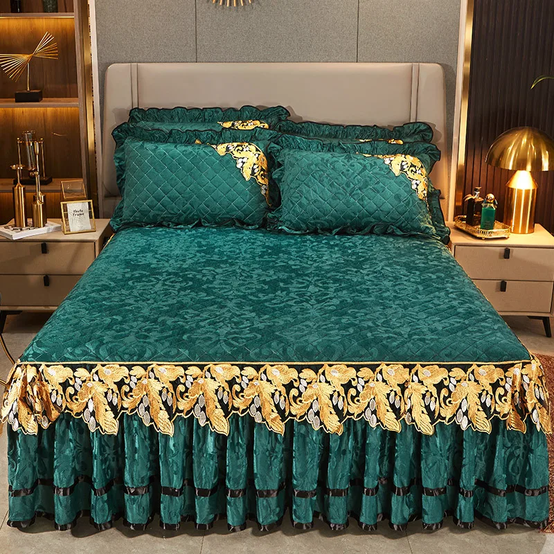 Luxury-Lace-Embroidery-Bed-Skirt-Ruffled-Bed-Skirt-Cover-Home-Bedding-Set