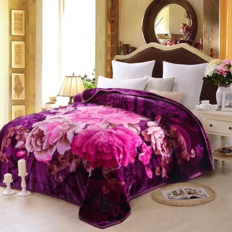 Luxury-Mink-Korean-Raschel-Polyester-Super-Soft-Other-Borrego-Bed-Blanket-for-Winter