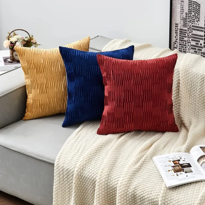 Luxury-Modern-Living-Soft-Home-Decor-Wave-Pleat-Design-Texture-Pure-Color-Velvet-Throw-Cushion-Pillow-Cover