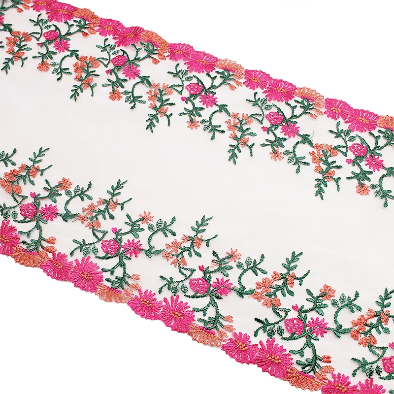 Luxury-Pastoral-Multicolor-Polyester-Mesh-Yarn-Floral-Embroidered-Tulle-Lace-for-Home-Textiles-Bed-Sheets-Table-Runners-Bags
