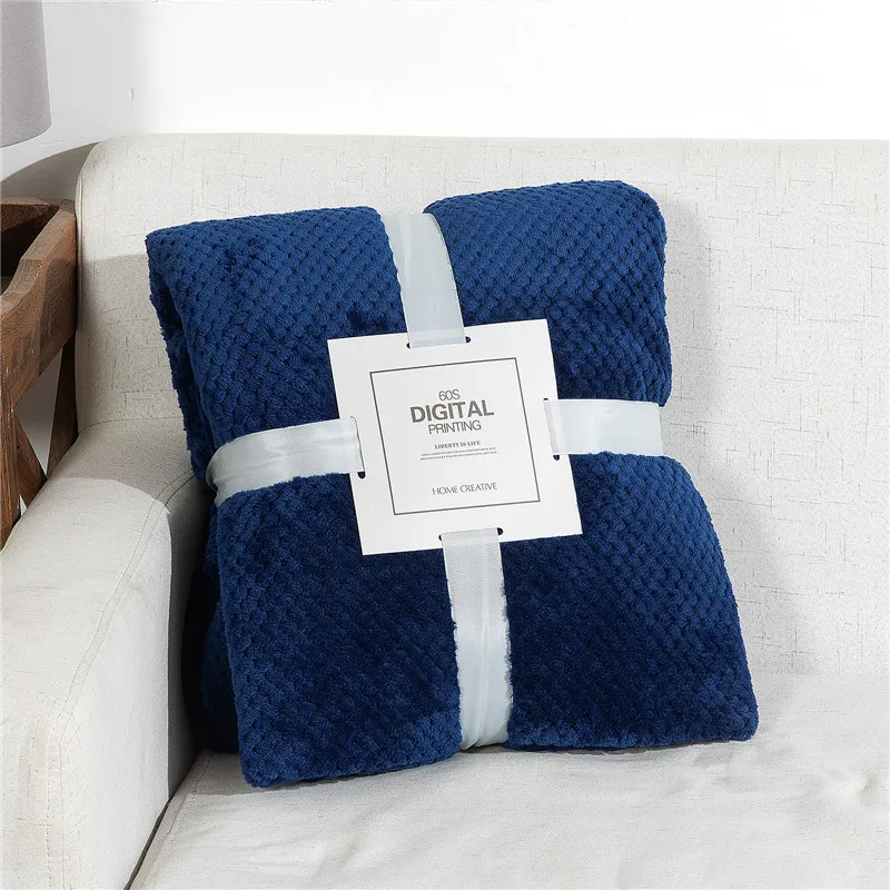 Luxury-Pineapple-Texture-Grid-Soft-Cozy-Warm-Fleece-Flannel-Polyester-Bed-Blankets-Custom-Logo-Vintage-Winter-Throws-Solid