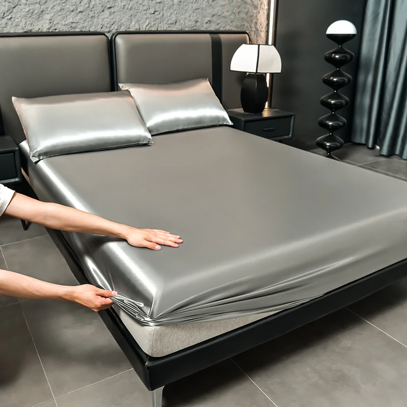 Luxury-Plaid-100-Polyester-TPU-Waterproof-Fitted-Sheet-500TC-Thread-Count-for-Hotel-Hospital-Use