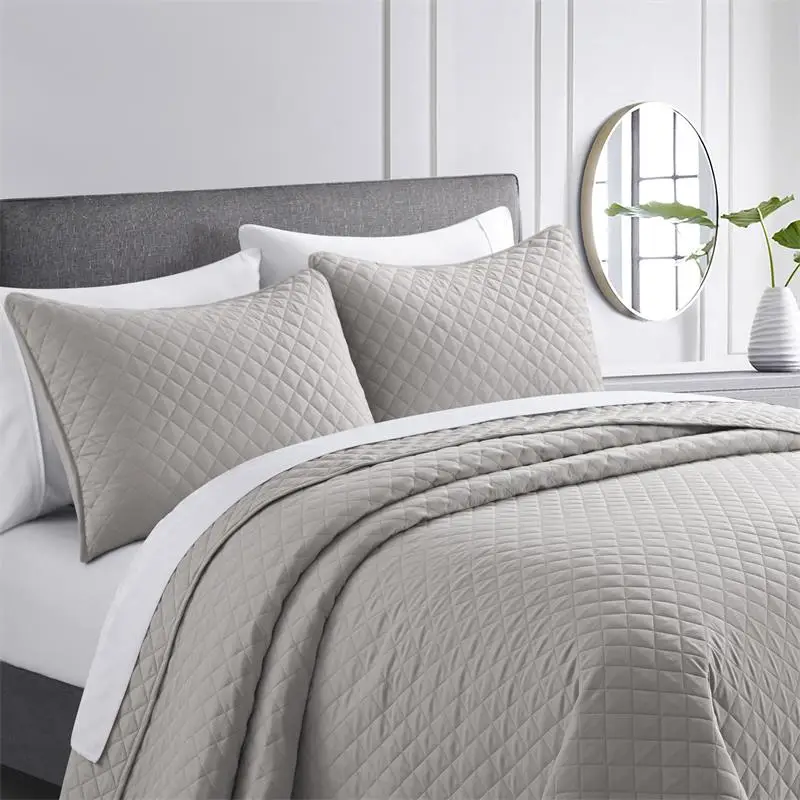 Luxury-Premium-White-Bedspreads-Coverlets-King-Size-Bedcover-Set-Plain-Print-Home-Use-Hotels-Bedding