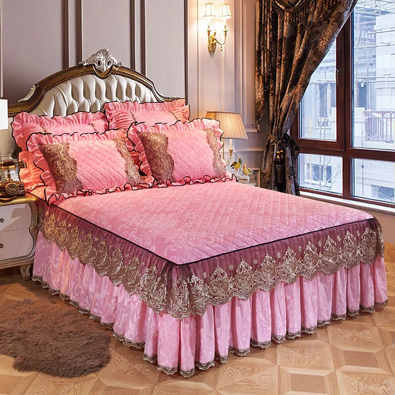Luxury-Princess-Crystal-Velvet-Bed-Skirt-Single-Piece-Ultra-Soft-Thickened-Warm-Bedspread-Elegant-Ruffled-Design-for-Home-Hotel