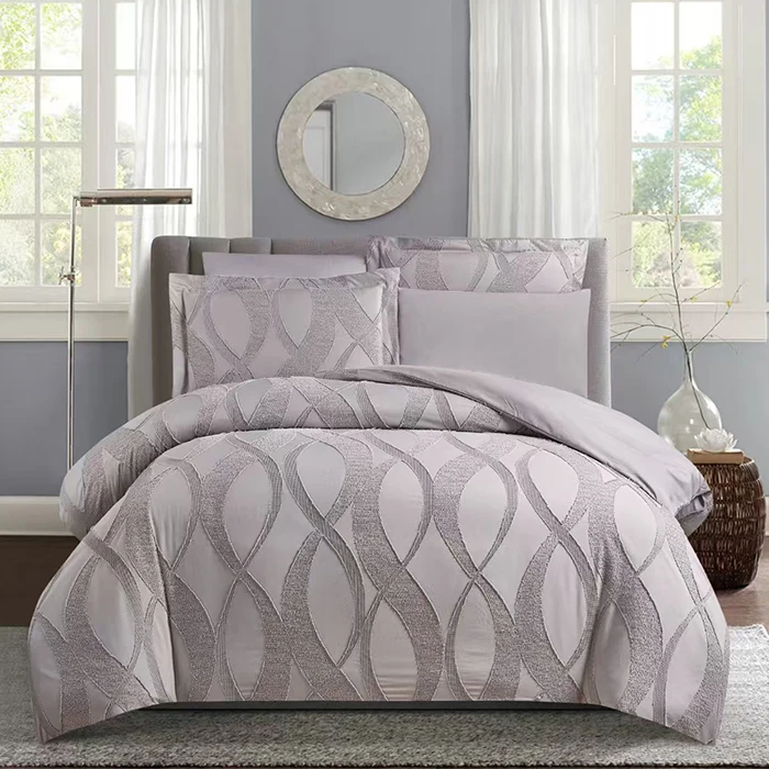 Luxury-Queen-Microfiber-Lightweight-Breathable-Jacquard-Comforter-Eco-Friendly