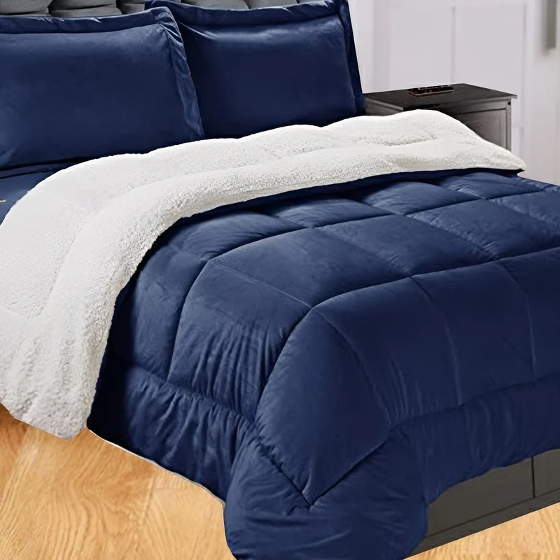 Luxury-Quilt-Duvet-Comforter-Set-Ultra-Soft-Fluffy-Plush-Flannel-Sherpa-Eco-Friendly-Bedding-2-Pillowcases