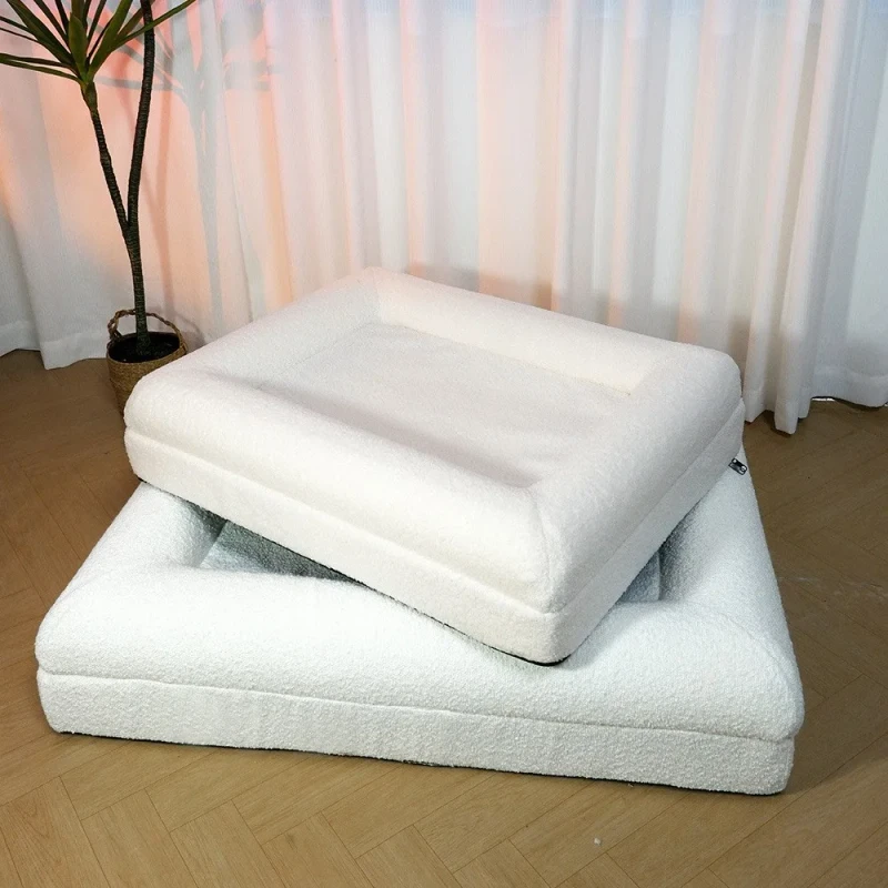 Luxury-Rectangular-Deep-Sleep-Pet-Nest-Thickened-Boucle-Kennel-Custom-Packing-for-Dogs-Square-Shape-Sofa-Bed
