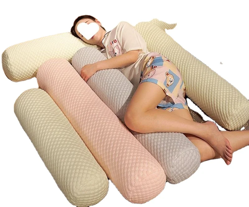 Luxury-Round-Soft-Removable-Cover-Washable-Long-Pillow-Solid-Pattern-for-Body-Support-and-Sleep