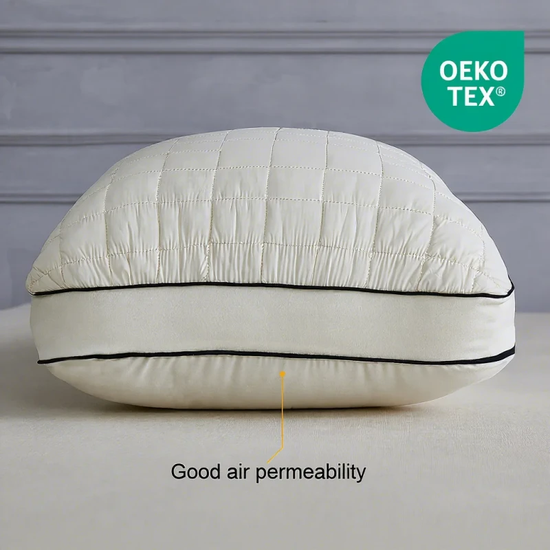 Luxury-Silky-smooth-Bread-shaped-Pillow-For-Hotel-home-Bed-Sleeping-Neck-Support-Pillow-White