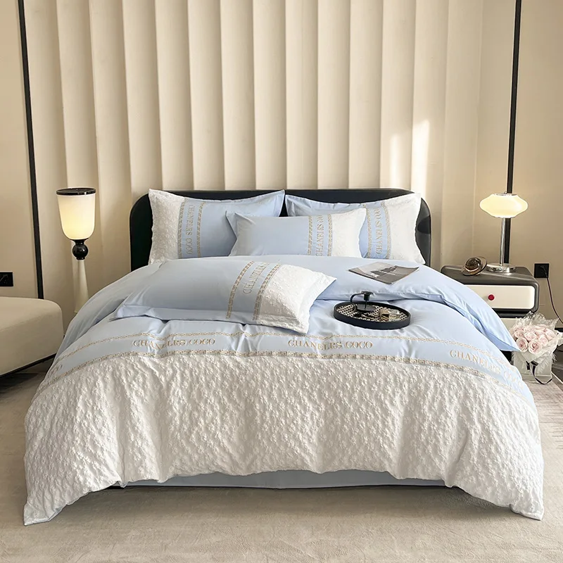 Luxury-Simple-Princess-Embroidered-Skin-Friendly-Polyester-Fabric-Carving-Embossed-Floral-Design-Stitching-4-Piece-Bedding-Set