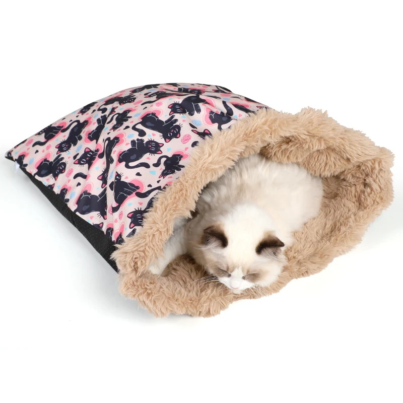 Luxury-Soft-Plush-Thick-Warm-Pet-Nest-Rectangle-Small-Bed-Cat-Cave-Sleeping-Bag-for-Winter-Modern-Style-Box-for-Dogs