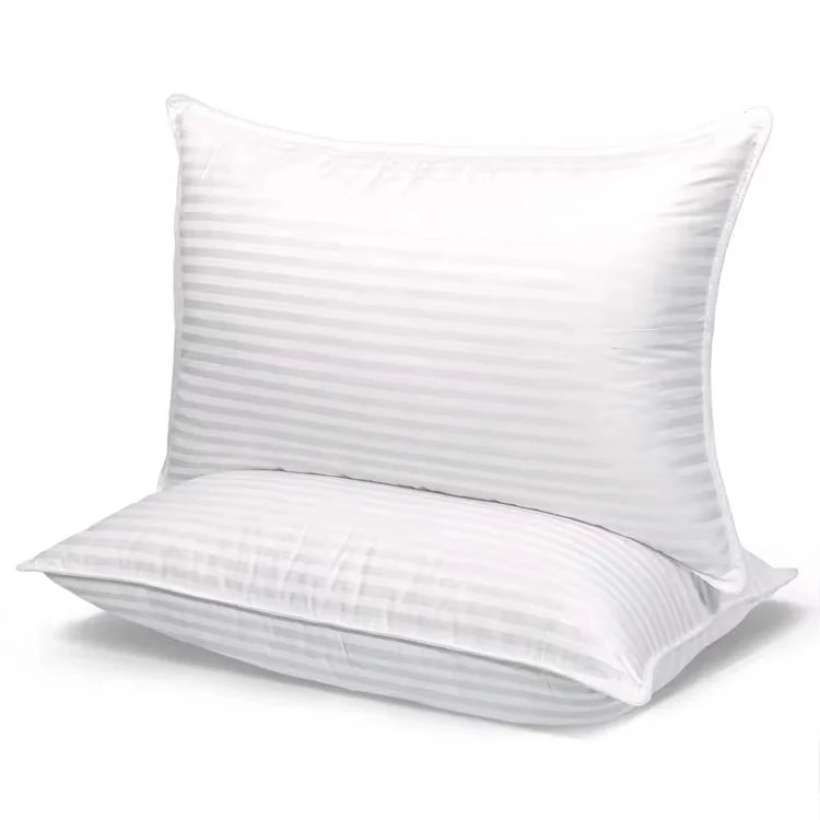 Luxury-Solid-200TC-100-Cotton-Cover-Neck-Support-Bed-Pillows-with-100-Polyester-Fiber-Filling-for-Comfortable-Sleep