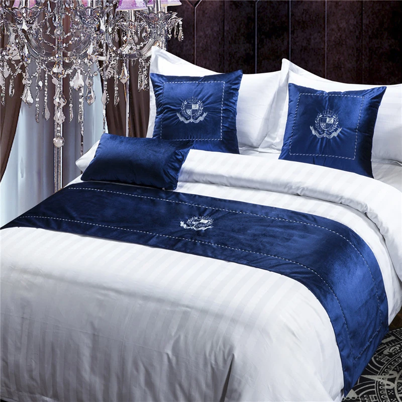 Luxury-Solid-Color-Hotel-King-Size-Bed-Runner