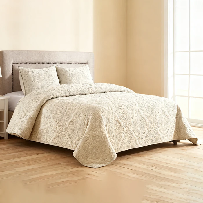 Luxury-Style-Quilt-Bedspread-Set-High-Quality-Anti-Static-Polyester-With-Pillowcases-Breathable-for-Home