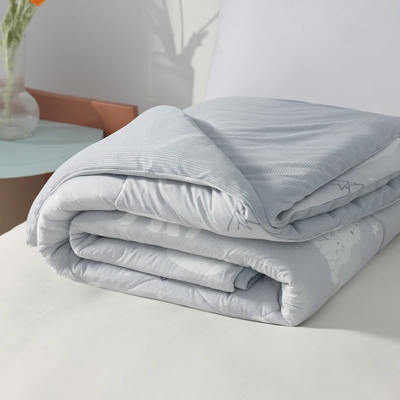 Luxury-Summer-Hotel-Style-Waffle-Cooling-Quilt-Silk-Feel-Fiberfill-Breathable-Polyester-Printed-Pattern-Home-Skin-Friendly