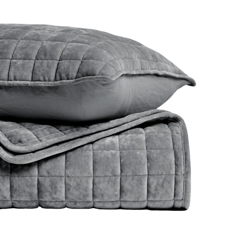 Luxury-Velvet-Quilt-Set-King-Size-Charcoal-Gray-Velvet-Comforter-Set-Oversized-Bedspread-Coverlet-Quilted-Bedding-Set