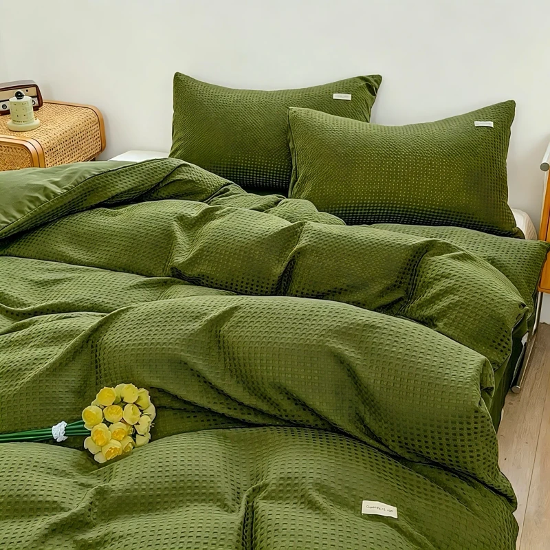 Luxury-Waffle-Cotton-Bedding-Set-Soft-Breathable-Textured-Duvet-Cover-Set-with-Bed-Sheet-and-Pillowcases-for-Bedroom-4-Piece