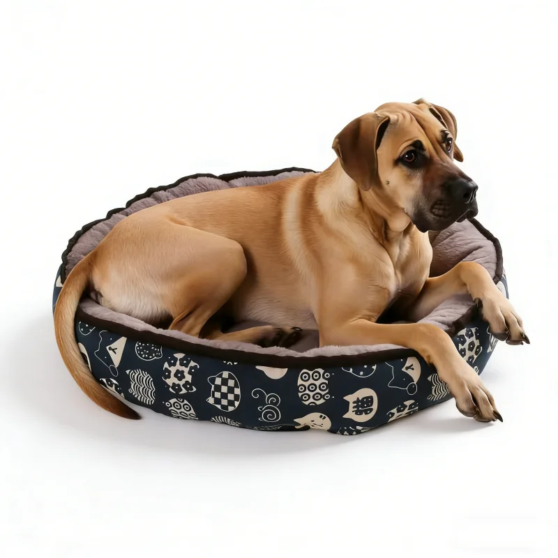 Luxury-Washable-Linen-Modern-Comfortable-Anti-Slip-Breathable-Dog-Bed-for-Adult-Senior-Dogs