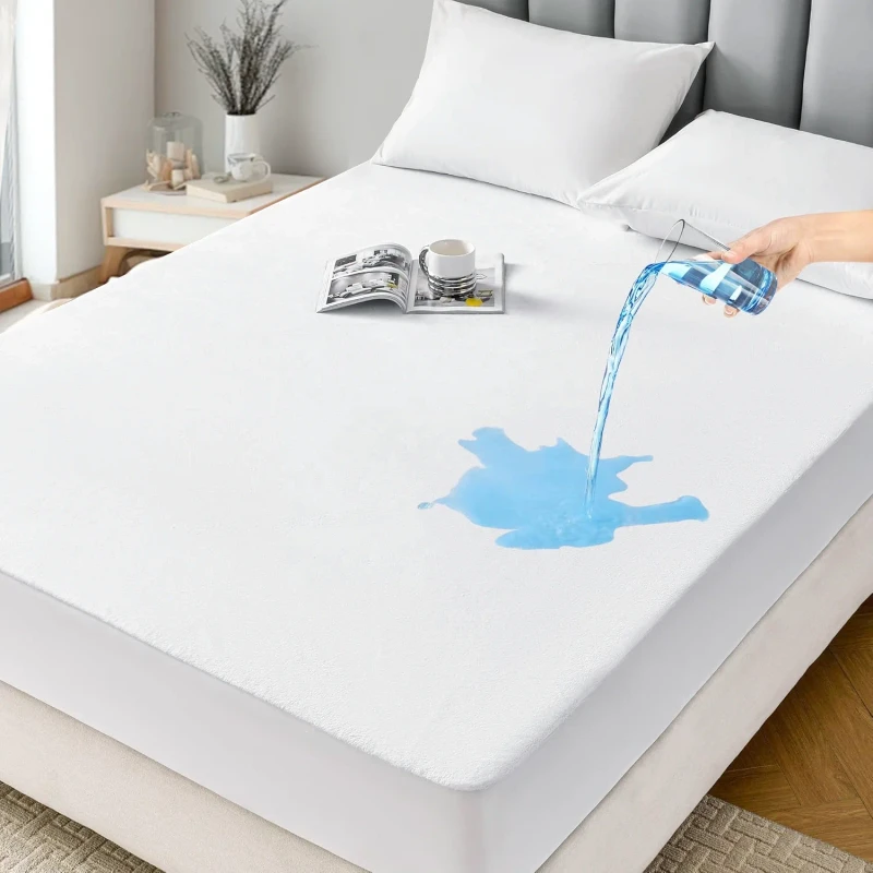 Luxury-Waterproof-Mattress-Protector-12-Inch-Cotton-with-Zipper-Anti-Bacteria-Machine-Washable-All-Season