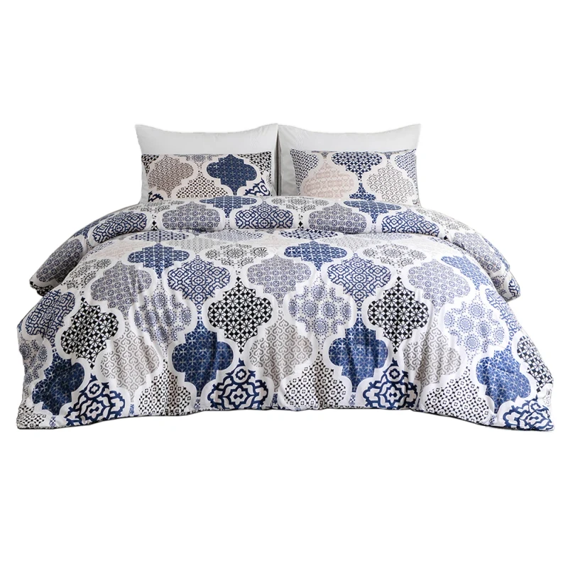 Luxury-White-Cotton-Cover-Bedding-Duvet-Quilt-Comforter-with-Pillowcase
