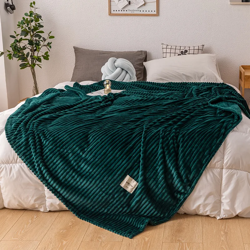Luxury-Woven-Super-Soft-Fleece-Fuzzy-Plush-Flannel-Ribbed-Microfiber-Lightweight-Striped-Throw-Blanket