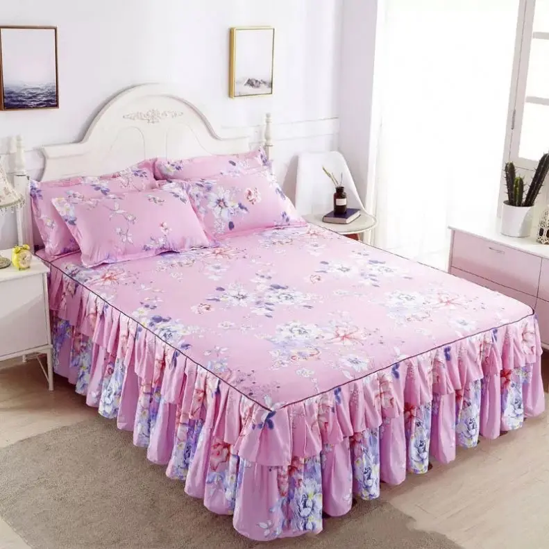 M0436-Bed-Skirts-Set-Double-Layer-Bedspread-Floral-Printed-Bilateral-Bed-Skirt-2-Pieces-of-Pillowcase-Bed-Sheets