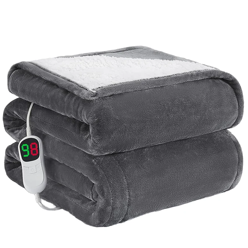 Machine-Washable-Electric-Heated-Quilted-Throw-Blanket-King-Size-Four-Seasons-Home-Use-Portable-Wearable-100-Polyester-Overheat