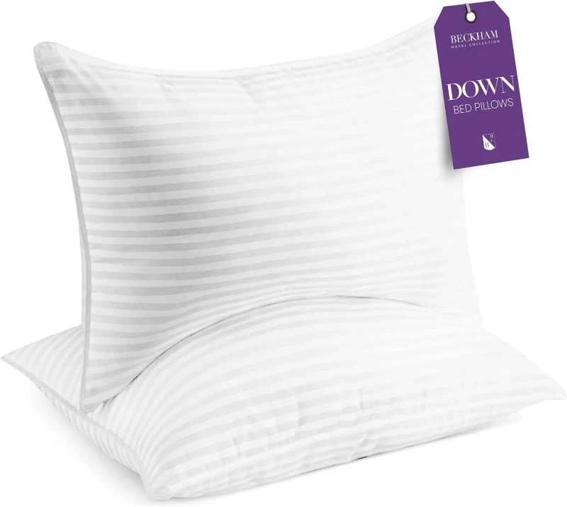 Manufacturer-2-PCS-White-Stripe-Design-Pillows-with-Hotel-Collection-Bed-Pillows-for-Sleeping