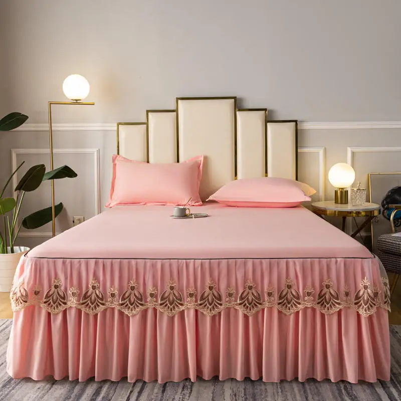 Manufacturer-New-Princess-Bed-Skirts-a-Pair-of-Pillowcases-Set-Double-Layer-Bedspread-Bed-Sheet-Bilateral-Lace-3pcs-Bed-Skirt