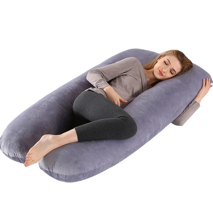 Manufacturer-Supply-Full-Body-Maternity-Pillow-U-Shaped-Pregnancy-C-Shape-Soft-Velvet-Fabric