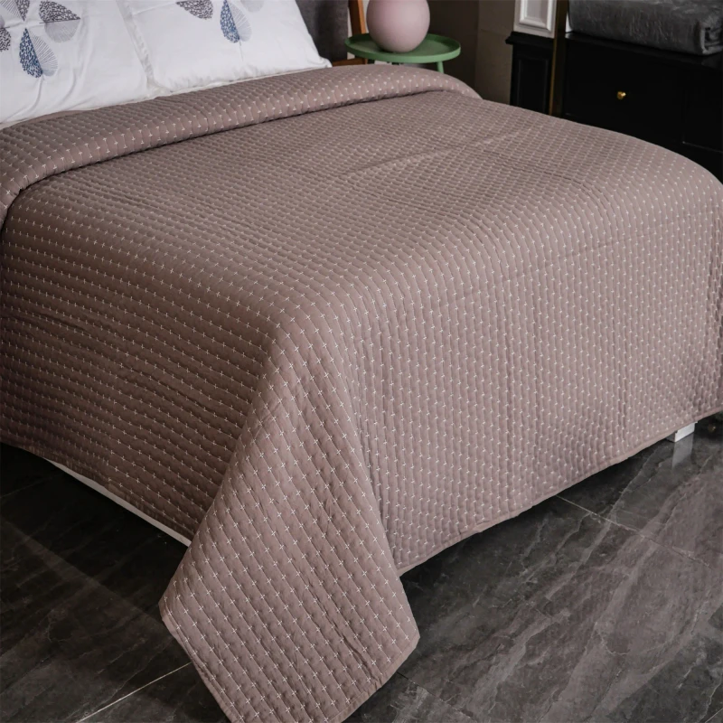 Manufacturer-for-Bedspreads-Coverlets-Microfiber-Embroidery-Bedspread-Bedding-Set-with-Dots-Design