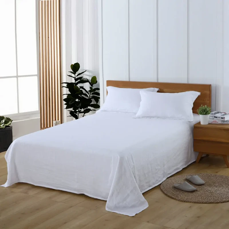 Manufacturers-100-Natural-Pure-Linen-French-Bed-Flax-Linen-Sheet-Sets-4-Pcs-Fitted-Flat-Pillowcase-Plain-Style-for-Hotel-Use