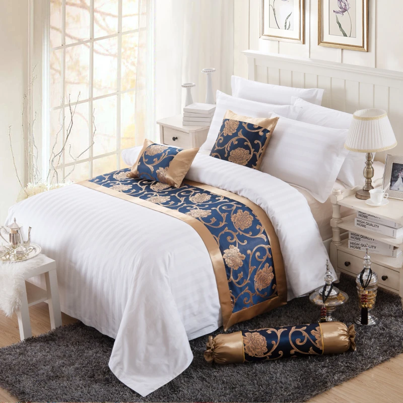 Manufacturers-100-Polyester-Jacquard-Bedding-Set-Hotel-Decorative-Linens-Queen-Bed-Runner-Elegant-Hotel-Bedding