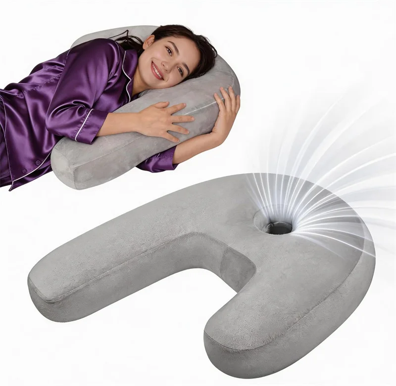 Maternity-J-Shape-Ear-Pillow-Full-Body-Belly-Support-Sleeping-Pillow-for-Pregnant-Side-Sleepers