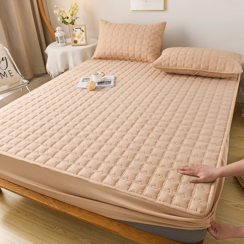 Mattress-Cover-Waterproof-Thickened-Quilted-Water-Proof-Breathable-Bed-Cover-Mattress-Protector-Fitted-Sheets