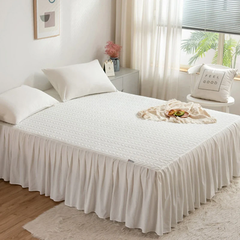 Mattress-Covers-Protectors-Wrap-Around-Solid-Cotton-Luxury-Hotel-Quality-Bedroom-Gathered-Ruffled-Bedding-Skirt