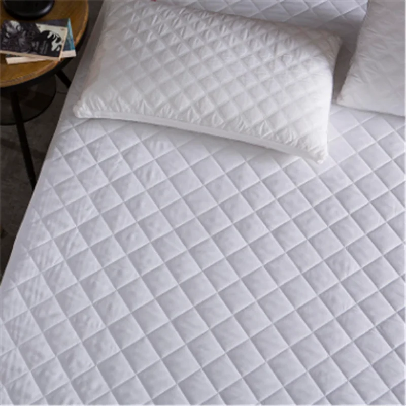 Mattress-Protector-Polyester-Fabric-Soft-Breathable-Elastic-Band-White-Customizable-Full-Size-Hotel-Fitted-Mattress-Cover