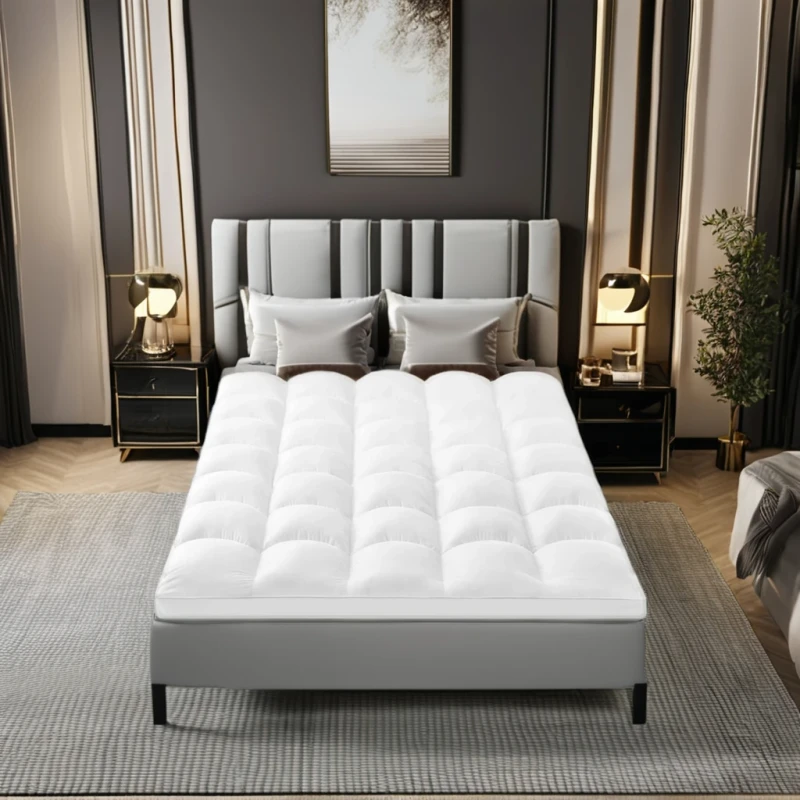 Mattress-Topper-Extra-Thick-Pillowtop-Cooling-and-Plush-Mattress-Pad-Cover-Cotton-With-3D-Snow-Down-Alternative-Fill