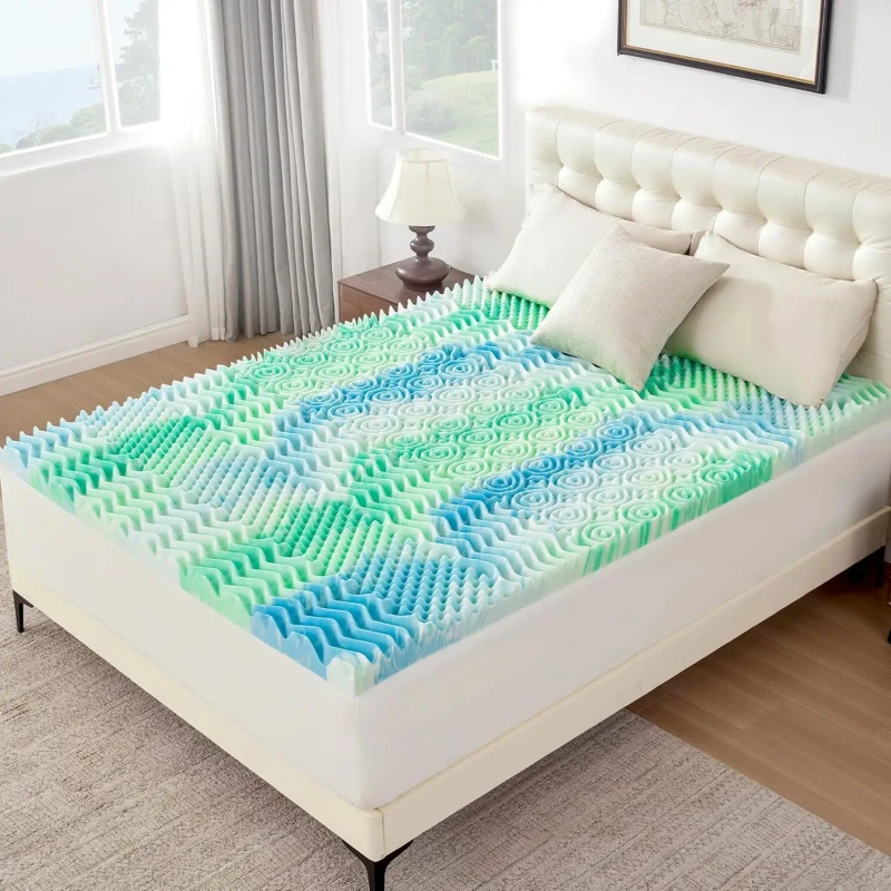 Mattress-Topper-Memory-Foam-Egg-Crate-Extra-Long-Cooling-Gel-Infused-Mattress-Pad-Bed-Topper-for-Pressure-Relief-Breathable