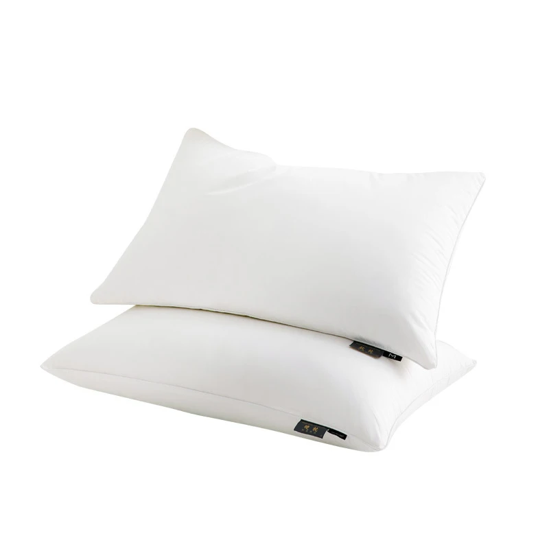 Medium-Density-Soft-Stomach-Sleepers-200TC-Cotton-Feather-Filled-Pure-White-Pillow-Anti-Snore-Anti-static-Features-for-Back-Side