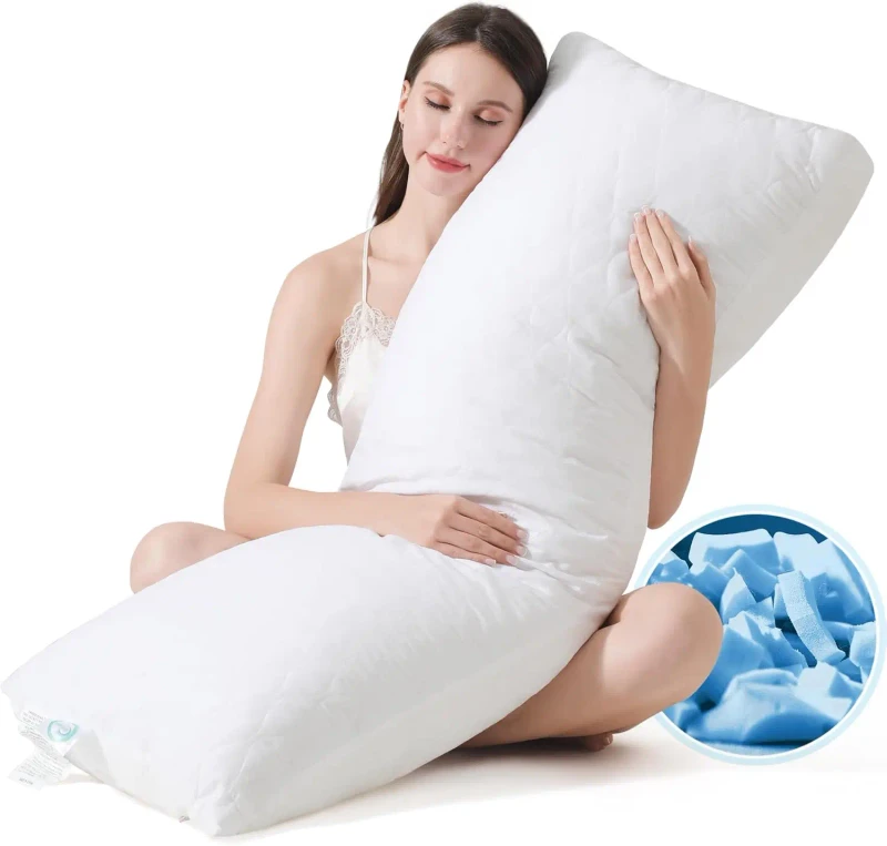 Memory-Foam-Body-Pillow-Fluffy-Full-Body-Pillows-for-Adults-Large-Long-Bed-Pillow-Insert-for-Sleeping-20x54-Inch-White