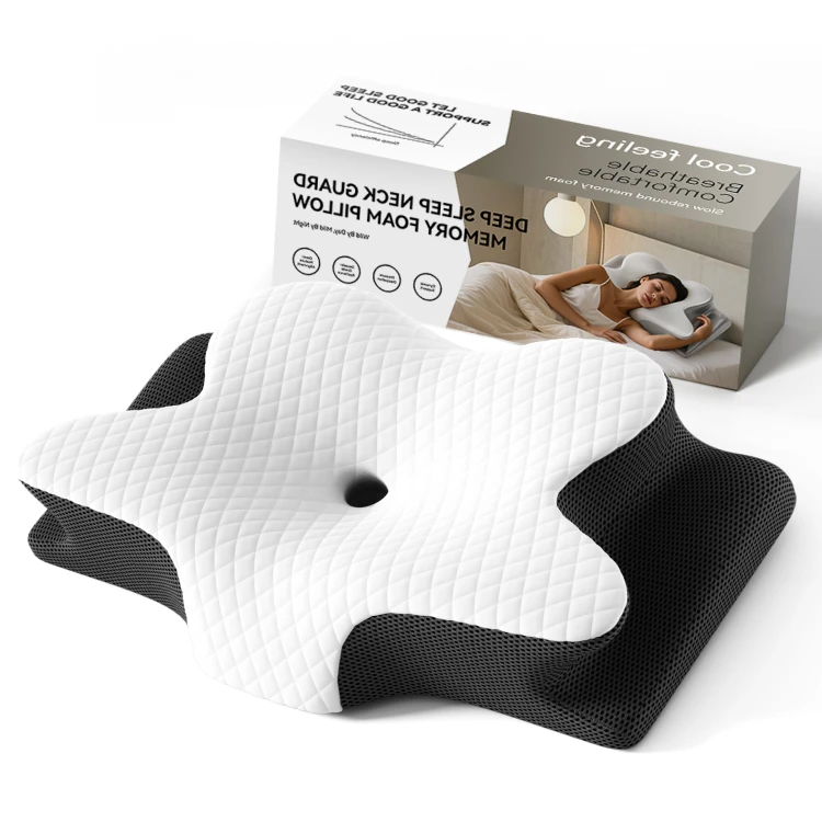 Memory-Foam-Cervical-Neck-Pillow-for-Pain-Relief-Orthopedic-Breathable-Contour-Pillow-for-Comfortable-Sleeping