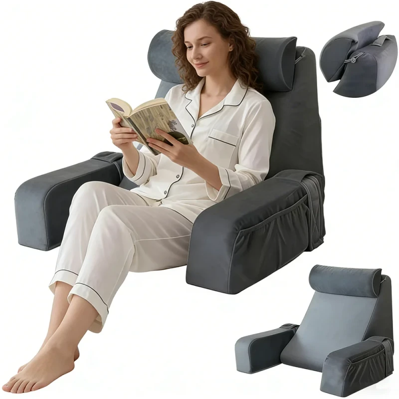 Memory-Foam-Knitted-Anti-Dust-Mite-Body-Reading-Pillow-for-Gaming-Relaxing-Work-Hotel-Use-Removable-Washable-Large-Pockets-Adult