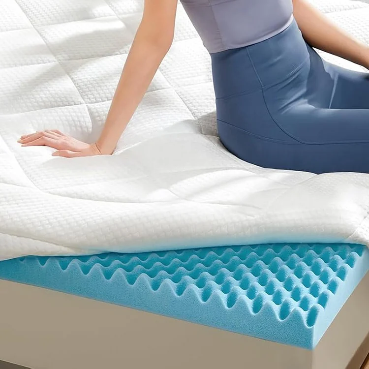 Memory-Foam-Mattress-Topper-Non-Slip-Comfortable-Soft-Pressure-Relieving-Machine-Wash