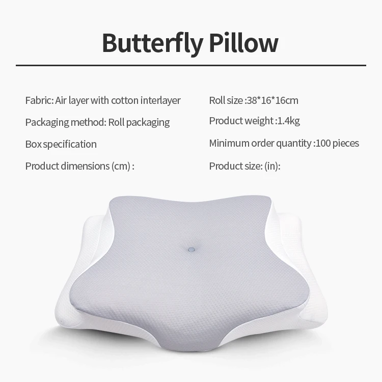 Memory-Foam-Neck-Pillow-Butterfly-Orthopedic-Cervical-Contour-Memory-Foam-Pillow-with-Breathable-Fabric