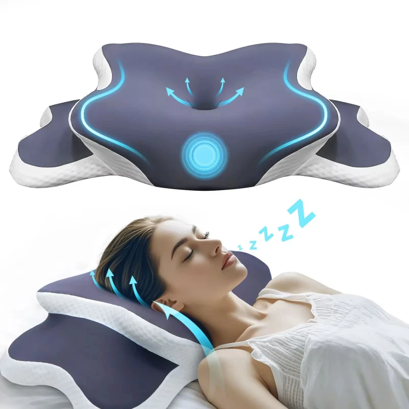 Memory-Foam-Pillow-Cervical-Pillow-Neck-Pain-Relief-Contour-Ergonomic-Orthopedic-Neck-Support-for-Side-Back-Stomach-Sleeper-Gift
