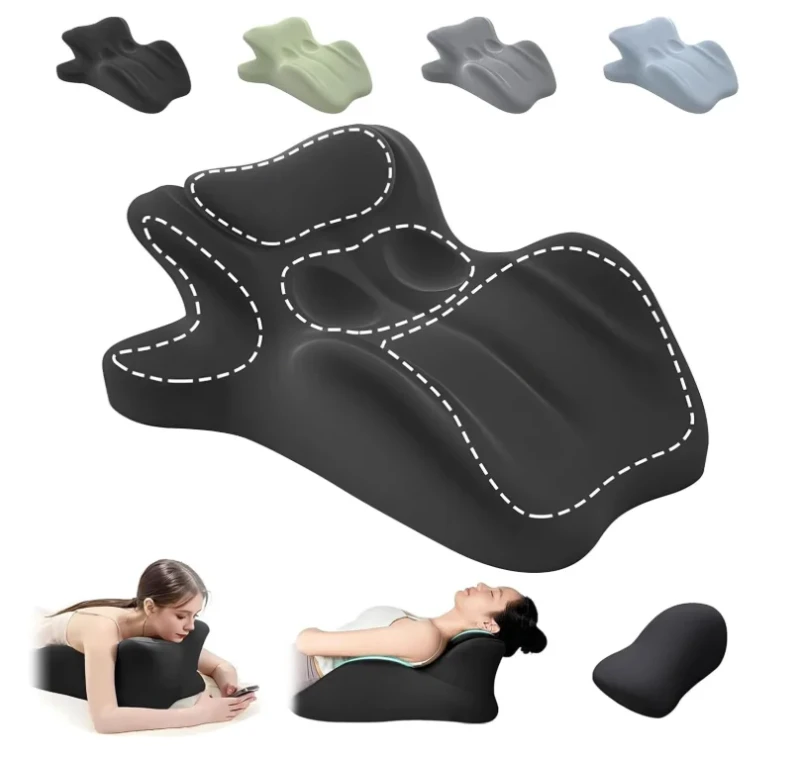 Memory-Foam-Pillow-Ergonomic-Inclined-Position-Pillow-for-Tummy-Sleep-Back-Neck-Pain-Relief